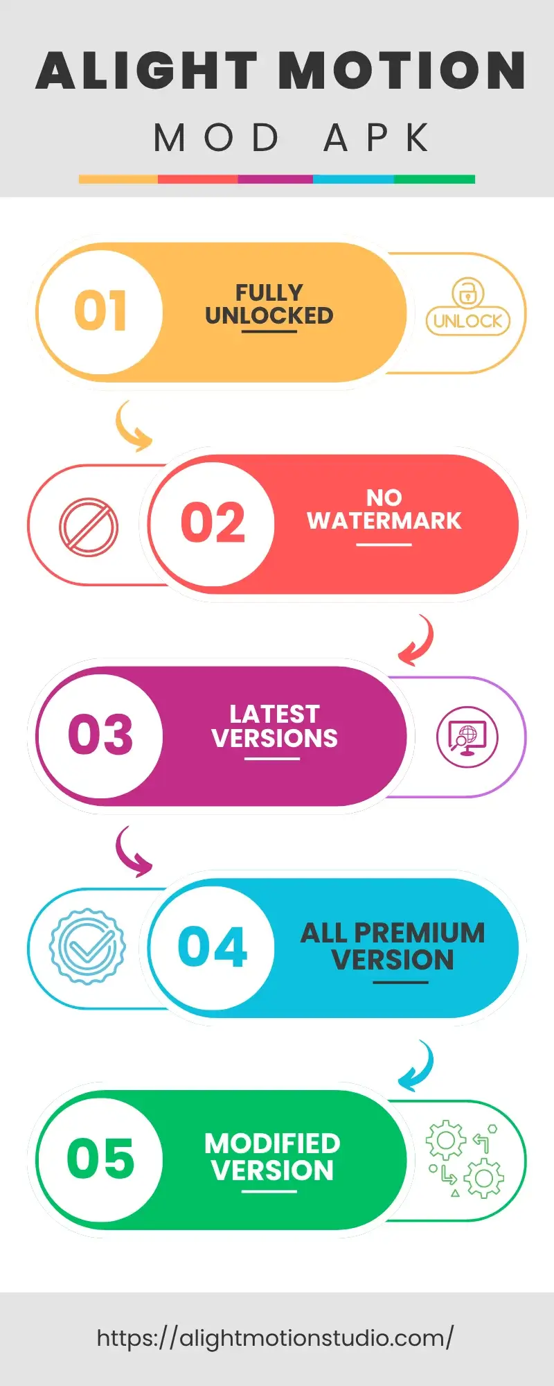 Home 2 Alight motion features infographic image