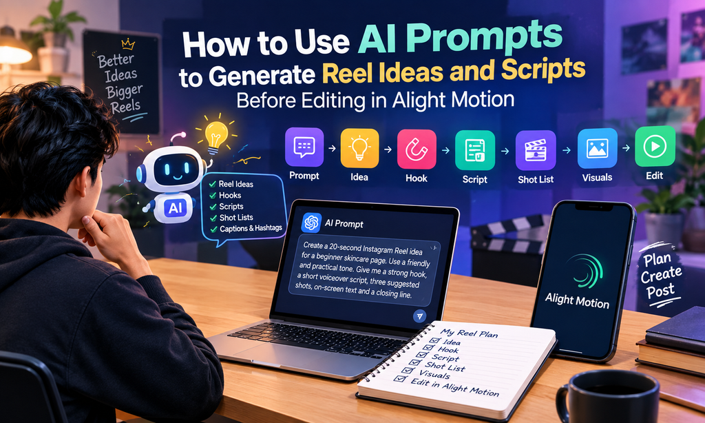 How to Use AI Prompts to Generate Reel Ideas and Scripts Before Editing in Alight Motion 2 image